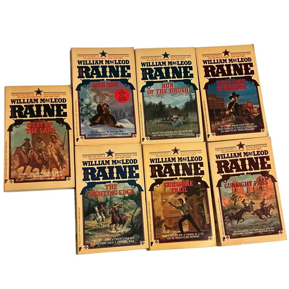 William MacLeod RAINE‎ Book Lot of (7) Paperback WESTERN Cowboy, Books Set